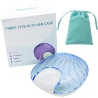 🧳 portable blue retainer box: orthodontic retainer case and mouth guard night gum retainer container - ideal for travel storage logo