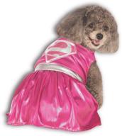 🦸 rubie's costume dc heroes and villains collection pet costume: pink supergirl | premium pet costume for celebrating your furry superhero! логотип