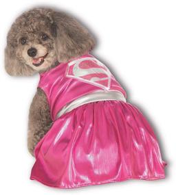 img 3 attached to 🦸 Rubie's Costume DC Heroes and Villains Collection Pet Costume: Pink Supergirl | Premium Pet Costume for Celebrating Your Furry Superhero!