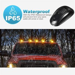 img 1 attached to Partsam 5X Amber 24 LED Smoke Cab Roof Running Top Marker Lights 264146BK Assembly Wire Harness Replacement for 2003-2018 1500 2500 3500 4500 5500 Pickup Trucks