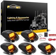 partsam 5x amber 24 led smoke cab roof running top marker lights 264146bk assembly wire harness replacement for 2003-2018 1500 2500 3500 4500 5500 pickup trucks logo