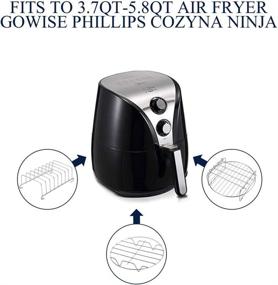 img 3 attached to 🍽️ 5PCS SIK Air Fryer Accessories Set for GoWISE, COSORI, Philips, Ninja Air Fryer - Fits 3.2-5.8QT Deep Hot Air Fryer, Includes Skewer Rack, Metal Holder, Toast Rack, Oil Brush, Food Tong - Dishwasher Safe, BPA Free