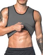 ribika men's waist trainer vest - compression tank top neoprene sauna sweat body shaper logo