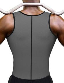 img 3 attached to RIBIKA Men's Waist Trainer Vest - Compression Tank Top Neoprene Sauna Sweat Body Shaper