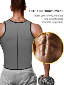 img 2 attached to RIBIKA Men's Waist Trainer Vest - Compression Tank Top Neoprene Sauna Sweat Body Shaper