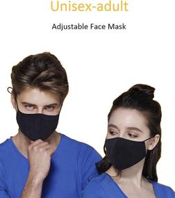 img 3 attached to 🎭 3-Pack Black Cloth Face Masks - Reusable, Adjustable for Women or Men, Perfect for Outdoor Use