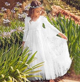 img 2 attached to Fancy Long Sleeve Girls' First Communion Dresses: Sizes 1-12 Years by Sittingley