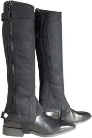 img 2 attached to 👢 Premium HORZE Amara Equestrian English Riding Unisex Half Chaps with Zip-Up Closure - Synthetic Leather Pair