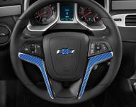 🏎️ carbon fiber steering wheel accent decal covers for 2012-2015 camaro - ipg diy kit (set of 2 units) logo