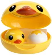 🦆 best deal! ama(tm) adorable duck mini contact lens case box travel kit with convenient mirror container (yellow) logo