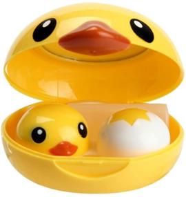 img 4 attached to 🦆 Best Deal! AMA(TM) Adorable Duck Mini Contact Lens Case Box Travel Kit with Convenient Mirror Container (Yellow)