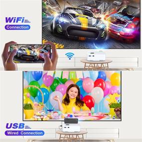 img 2 attached to 📽️ Ultimate Portable Full HD WiFi Projector: Transform Outdoor Movie Nights with 6500L Brightness and Phone/TV Stick/PS4 Compatibility