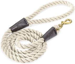 img 4 attached to Embark Pets Country Dog Rope Leash – Braided Cotton Leashes with Durable Leather Finish for Small, Medium, and Large Breed Dogs – Heavy Duty Leash for Training, Walking, and Hiking