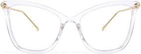 img 4 attached to FEISEDY Oversized Cat Eye Glasses Frame Blue Light Blocking Eyewear For Women B2589 Computer Accessories & Peripherals