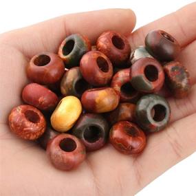 img 2 attached to Pack of 30 Nupuyai Large Hole Stone Loose Beads for Jewelry Making - Polished Rondelle European Beads Perfect Fit for Charms Bracelet