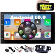 🚗 eincar android 10.0 car stereo double din radio: backup camera, gps navigation, bluetooth, fm receiver, 7 inch touchscreen, wifi, mirror link, usb, 1080p video, swc support logo