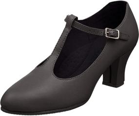 img 4 attached to Capezio Womens T Strap Character Black Women's Shoes