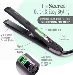 img 2 attached to 🔥 Ultra-Smooth Cosmo Flat Iron for Thick Hair by MINT: Professional Series. Advanced Salon-Grade Single-Pass Ceramic Tourmaline Ionic Hair Straightener. Dual Voltage for Travel-Ready Convenience.