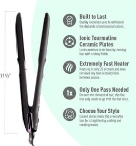 img 1 attached to 🔥 Ultra-Smooth Cosmo Flat Iron for Thick Hair by MINT: Professional Series. Advanced Salon-Grade Single-Pass Ceramic Tourmaline Ionic Hair Straightener. Dual Voltage for Travel-Ready Convenience.