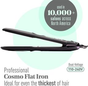 img 3 attached to 🔥 Ultra-Smooth Cosmo Flat Iron for Thick Hair by MINT: Professional Series. Advanced Salon-Grade Single-Pass Ceramic Tourmaline Ionic Hair Straightener. Dual Voltage for Travel-Ready Convenience.