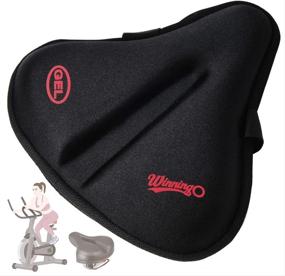 img 4 attached to Wide Gel Exercise Bike Seat Cushion, 10.2 x 11 in, Women Men Comfort, Fits Wide Saddle, Spin, Stationary & Cruiser Bikes, Indoor Outdoor Cycling - WINNINGO