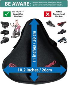 img 3 attached to Wide Gel Exercise Bike Seat Cushion, 10.2 x 11 in, Women Men Comfort, Fits Wide Saddle, Spin, Stationary & Cruiser Bikes, Indoor Outdoor Cycling - WINNINGO