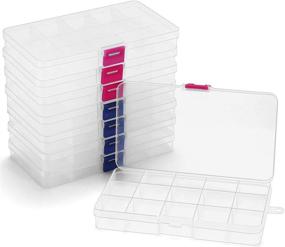 img 4 attached to 📦 Sooyee Bead Organizer 8 Pack - Craft and Jewelry Storage Box with Dividers for Washi Tapes, Beads, and Small Parts