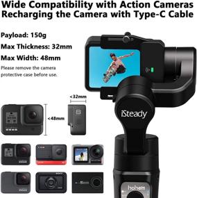 img 2 attached to Hohem iSteady Pro 3 Gimbal Stabilizer - Splash Proof 3-Axis Action Camera Gimbal with Phone Holder and Adjustable Tripod - Compatible with GoPro Hero 8/7/6/5/4 (WiFi Control), Osmo Action, Insta360 - Improved SEO