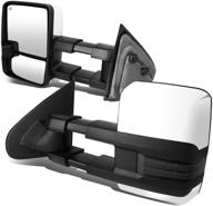 🚘 dna motoring twm-016-t999-ch-sm chrome cover towing side mirrors for silverado 1500/sierra 2500/3500: powered heated tow mirrors with signal light logo