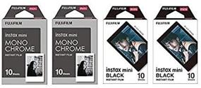 img 1 attached to 📸 Fujifilm Instax Mini Instant Film 4-PACK BUNDLE SET - Monochrome (10 x 2) + Black Frame (10 x 2) - Compatible with 90, 8, 70, 7s, 50s, 25, 300 Cameras and SP-1 Printer