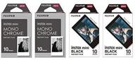 📸 fujifilm instax mini instant film 4-pack bundle set - monochrome (10 x 2) + black frame (10 x 2) - compatible with 90, 8, 70, 7s, 50s, 25, 300 cameras and sp-1 printer logo