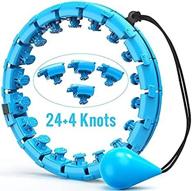 🏋️ 60'' weighted hula hoops for weight loss & fitness, adult women's abdomen massage hoola hoops equipment, 24 detachable knots with balance boards logo