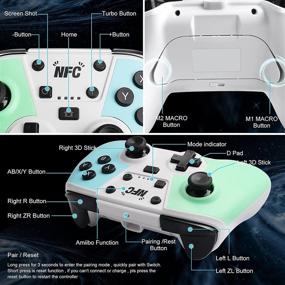 img 3 attached to 🎮 Green and Blue Wireless Controller with Remote Gamepad Joypad Joystick, Wake Up Function, Turbo, and Gyro Axis - Enhanced SEO