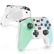 🎮 green and blue wireless controller with remote gamepad joypad joystick, wake up function, turbo, and gyro axis - enhanced seo logo