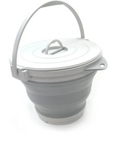 img 4 attached to 🎣 Compact SAMMART Collapsible Fishing Bucket - Locking Lid, Foldable Round Tub, Portable Water Pail - 2.64 Gallon Indoor/Outdoor Fishing Gear