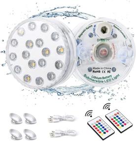 img 4 attached to 🌊 IP68 Waterproof Color Changing Submersible LED Lights with Remote Control - Ideal for Christmas Decorations, Shower, SPA, Hot Tub - 16 Vibrant Colors Underwater Lighting for Bathtub