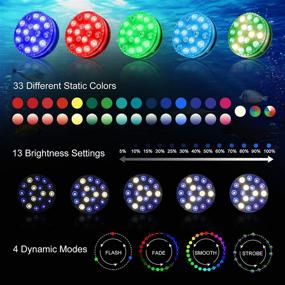 img 3 attached to 🌊 IP68 Waterproof Color Changing Submersible LED Lights with Remote Control - Ideal for Christmas Decorations, Shower, SPA, Hot Tub - 16 Vibrant Colors Underwater Lighting for Bathtub