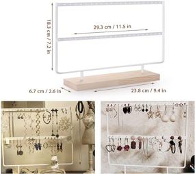 img 2 attached to 📌 VERGILIUS Wooden Earring Holder Display Stand with 2 Layers - Jewelry Organizer for Earrings (White)