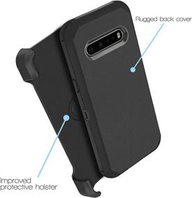 img 3 attached to 📱 LG V60 ThinQ Customerfirst Case with Built-in Screen Protector | Holster Belt Clip Kickstand | Heavy Duty Full Body Armor Shockproof Protection for LG V60 5G (Black)