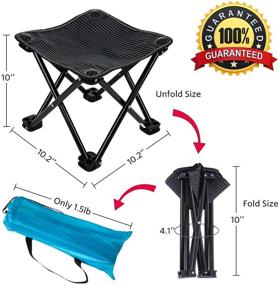 img 3 attached to 🪑 Compact Portable Folding Stool: Ideal for Camping, Fishing, Gardening, Hiking & Beach - Lightweight, Foldable Seat with Carry Bag - 10 inch Size