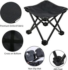 img 2 attached to 🪑 Compact Portable Folding Stool: Ideal for Camping, Fishing, Gardening, Hiking & Beach - Lightweight, Foldable Seat with Carry Bag - 10 inch Size