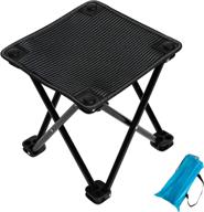 🪑 compact portable folding stool: ideal for camping, fishing, gardening, hiking & beach - lightweight, foldable seat with carry bag - 10 inch size logo