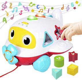 img 4 attached to 🎵 Musical Learning Airplane Toy for 12-18 Months, Shapes Sorter with Lights & Music, Learning Toys for 1-3 Year Old Toddlers, Best Christmas Halloween Birthday Gift for Baby Boy Girl