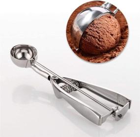 img 1 attached to 🍨 Hanmir Ice Cream, Cookie Scoop Set with Trigger Release - Stainless Steel Scoops for Baking, Fruit, Meatball - Pack of 3 (Large/Medium/Small)