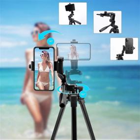 img 2 attached to 📱 Portable Black iPhone Tripod with Phone Holder, Bluetooth Remote & Carry Bag - Perfect for Selfies, Videos, Live Streaming, Vlogging on Facebook, TikTok