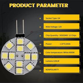 img 3 attached to 12-Pack EverBrightt G4 Puck Lights - LED Bulbs with Side Pin Base, White Round G4 5050 12SMD - LED RV Camper Light Bulb, Home Reading Light, Marine Lamps - DC 12V