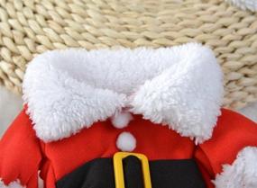 img 1 attached to Topsung Dog Christmas Costumes: Pet Cat Clothes Sweater Small Dog Santa Suit with Hat - Xmas Jumpsuit Dress