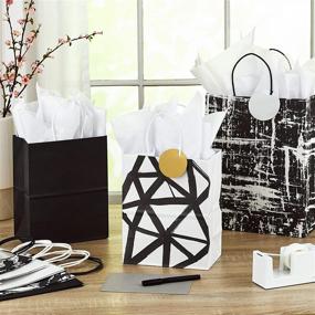 img 3 attached to 🎁 Hallmark Black and White Paper Gift Bags Assortment - Pack of 8; Ideal for Birthdays, Christmas, Bridal/Baby Showers, Weddings, Halloween, Graduations