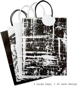 img 1 attached to 🎁 Hallmark Black and White Paper Gift Bags Assortment - Pack of 8; Ideal for Birthdays, Christmas, Bridal/Baby Showers, Weddings, Halloween, Graduations