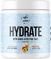 🍑 natural hydrate powder peach tea coffeeovercardio - 30 servings, sugar free, keto friendly, with pink himalayan salt and cocoganic coconut water: effective hydration supplement with electrolytes logo